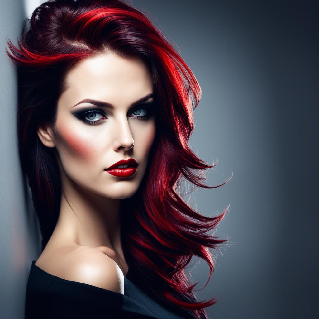 dark hair with bright highlights